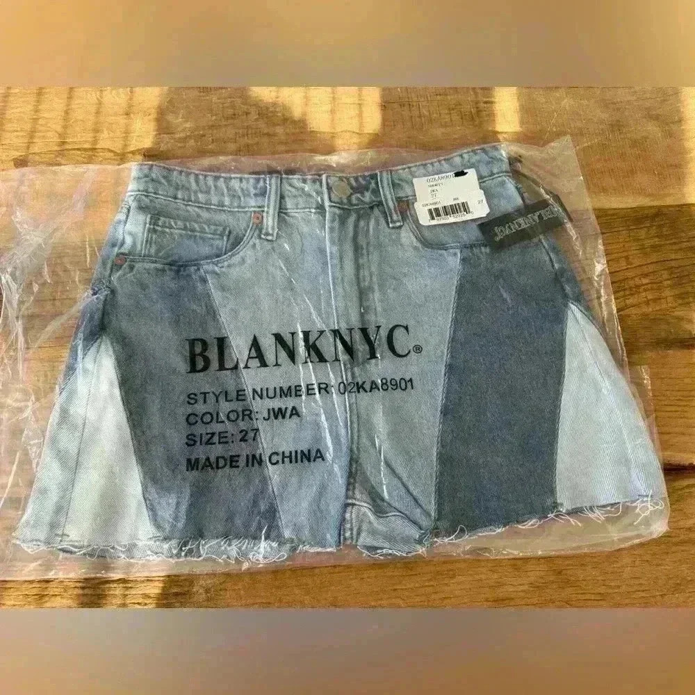 NEW IN POLY BLANKNYC The Reece High Rise Ribcage Denim Shorts ~ 27 - Picture 5 of 11